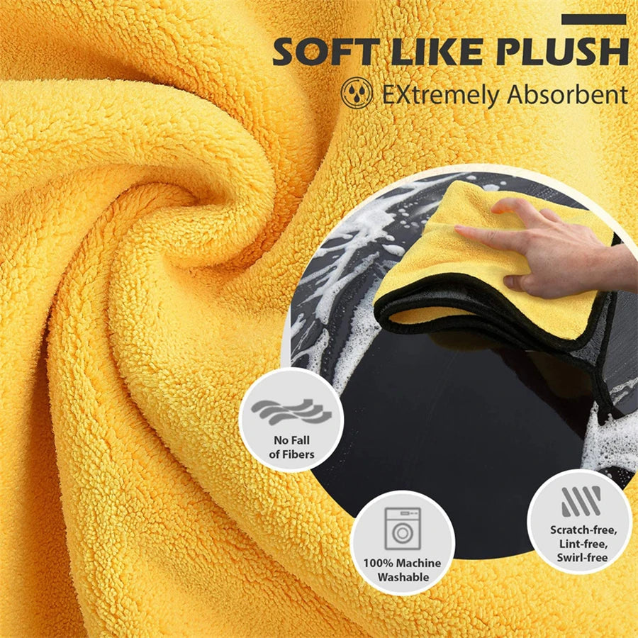Premium Microfiber Car Cleaning Towels – 6pcs Soft Drying Cloths