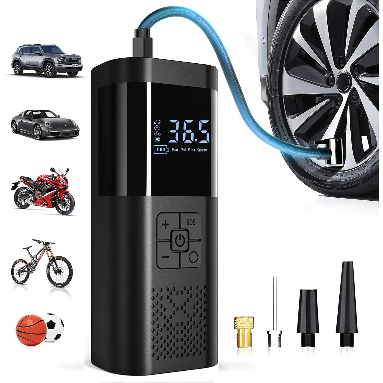 Cordless 150 PSI Portable Tire Inflator with Digital Gauge