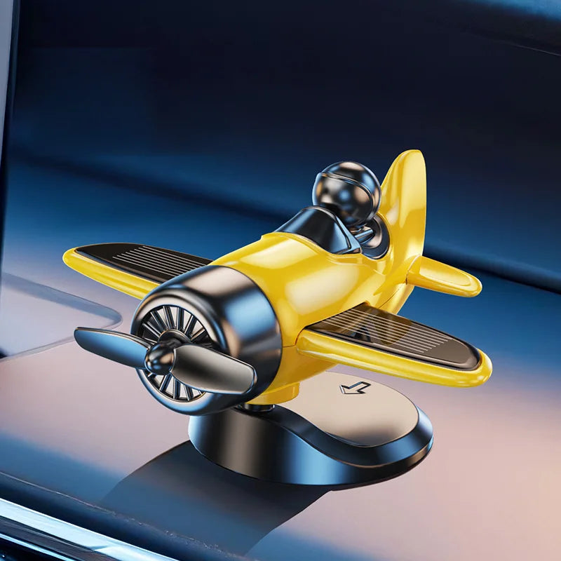 Automobile solar powered rotating small airplane car mounted ornaments, central control dashboard decoration, interior supplies