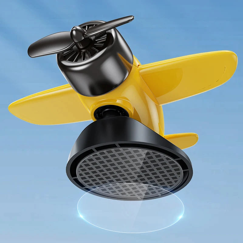 Automobile solar powered rotating small airplane car mounted ornaments, central control dashboard decoration, interior supplies
